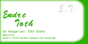 endre toth business card